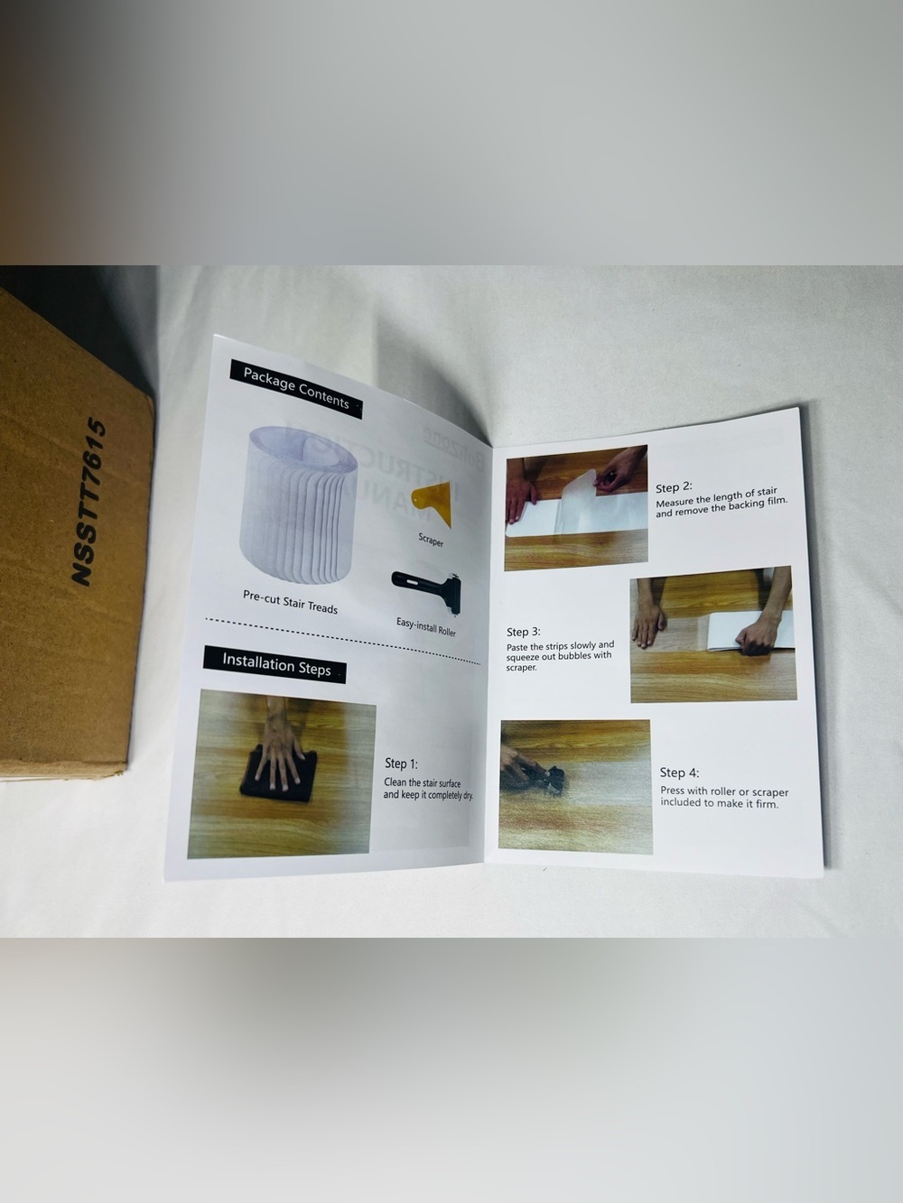 ButiZone Clear Non-Slip Stair Tread Tape Kit w/ Roller & Scraper | New Open Box - Picture 4 of 7